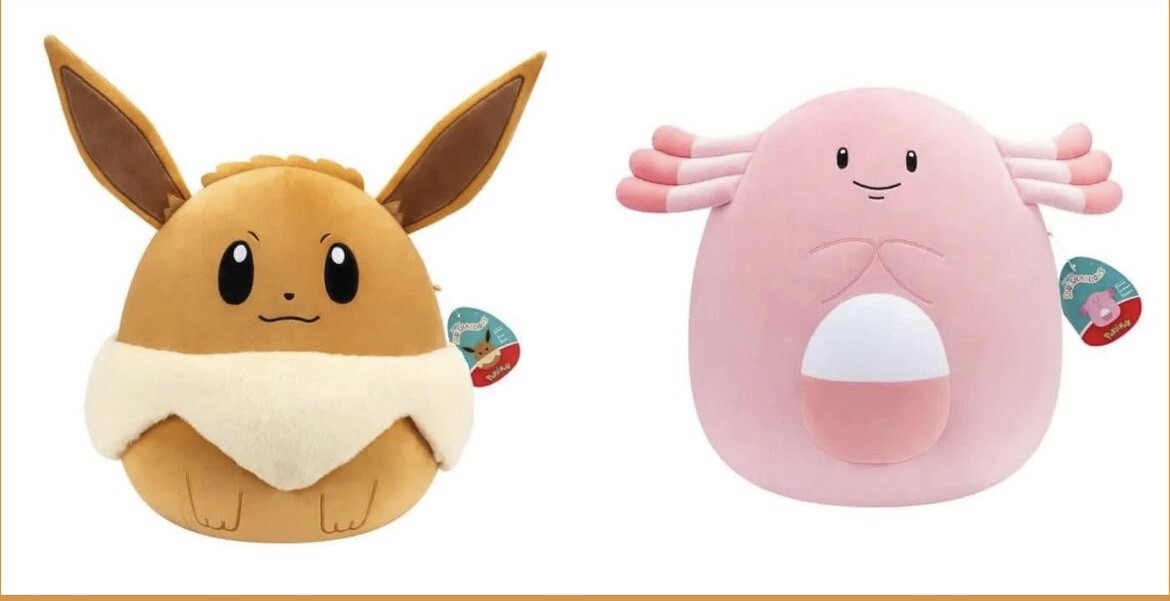 Squishmallow 10” Pokemon Eevee & Chansey Plush SET BNWT HTF