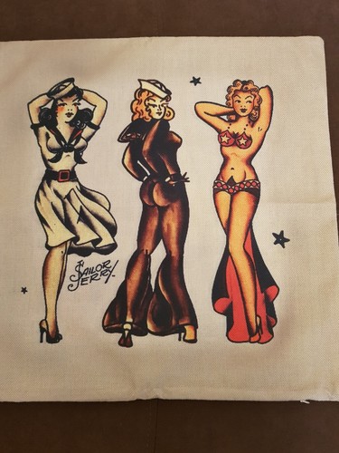 Sailor Jerry Rum Linen Cushion Cover Pillow Case 18” 45x45cm Party Gift - Picture 4 of 5