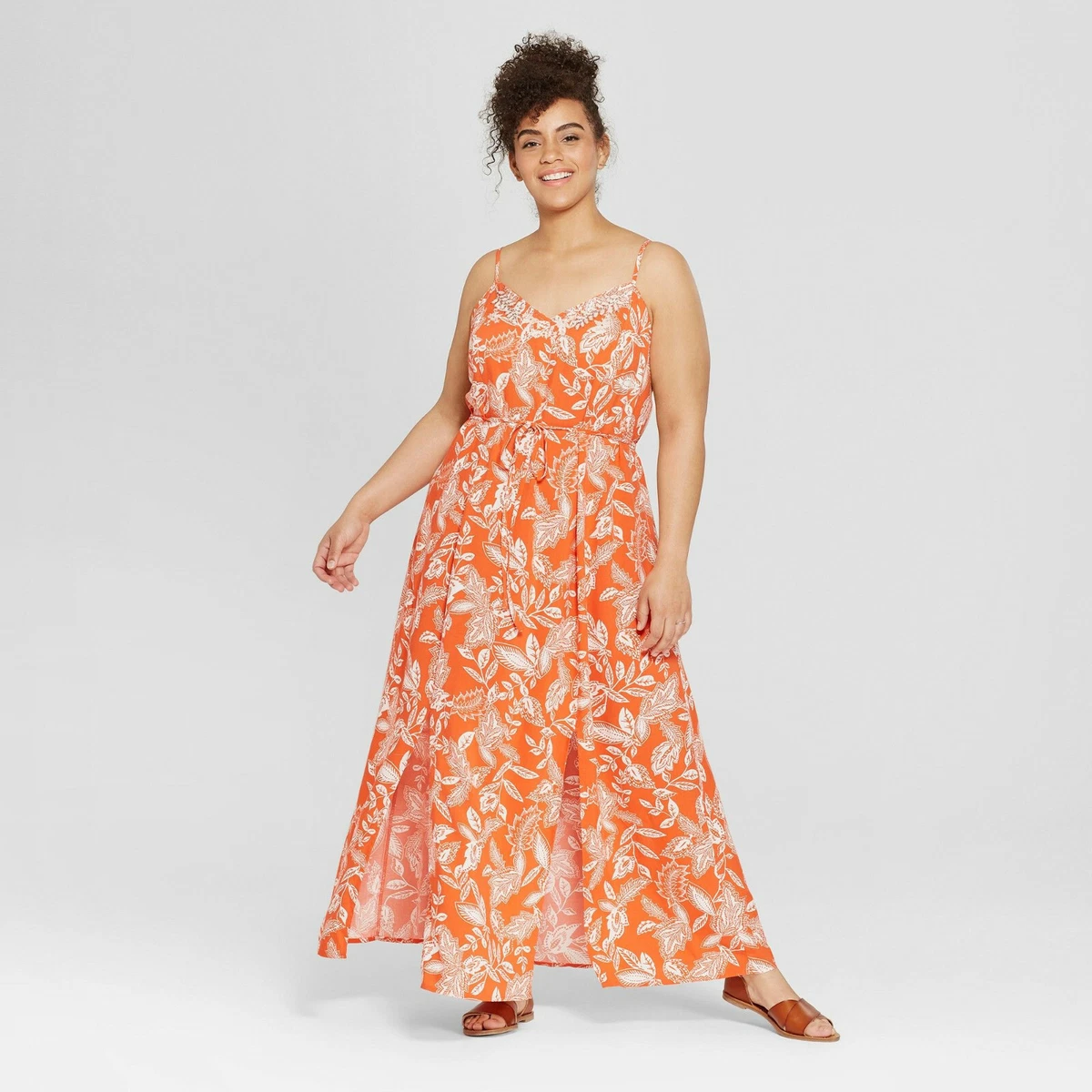 Xhilaration-Women's Sleeveless Floral Print Dress –ORANGE X #M50 | eBay