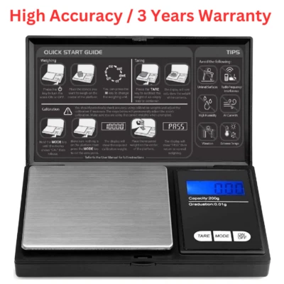 BUYGENUINE Digital Scales 0.01g 200g Grams Jewellery Gold Weighing Mini Pocket Electronic