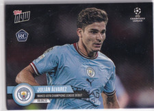 Topps Now 2022 Champions League Card No. 7 Julian Alvarez Rookie Card RC Debut. rookie card picture