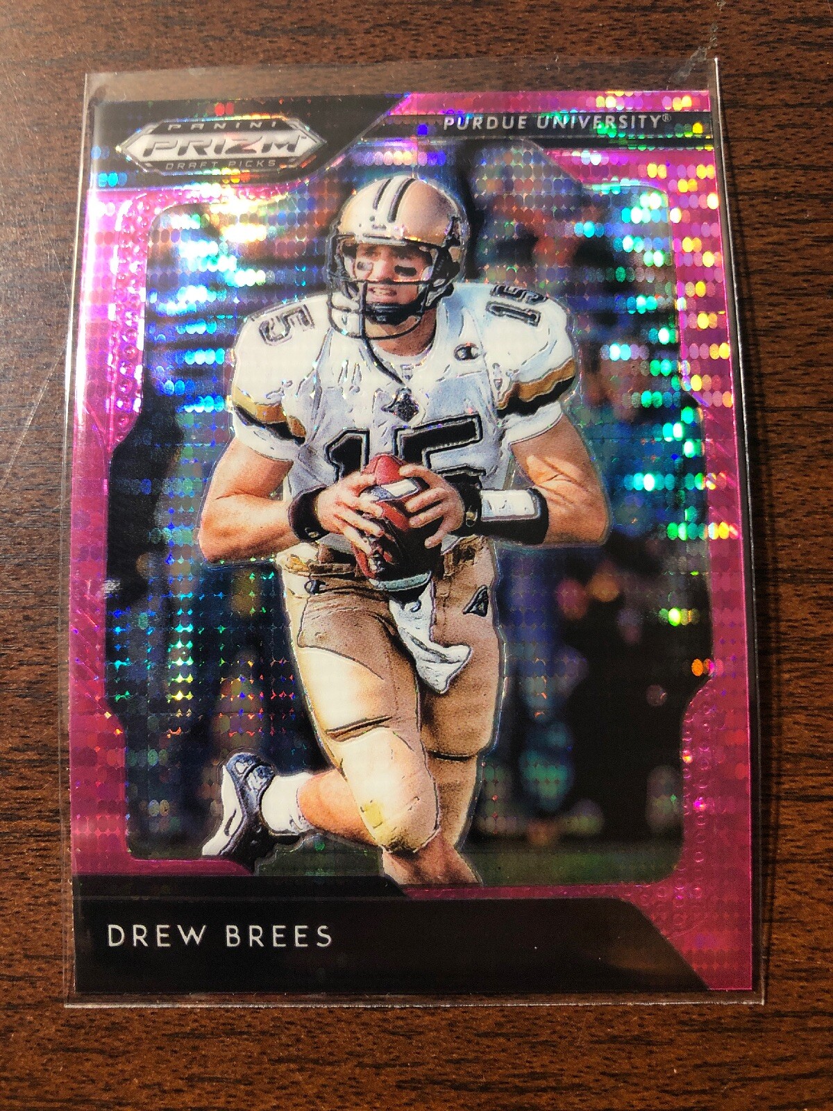 Drew Brees 2019 Prizm Draft Picks Pink Pulsar Parallel #34 Purdue / Saints Card