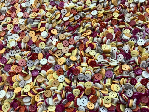 Mixed Buttons 11mm Small Orange Brown Grey Cerise Cream 4 Hole Assorted CC1 - Picture 4 of 11