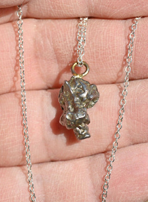 Campo Del Cielo Meteorite Pendant Necklace on a 18'' link chain,  Argentina