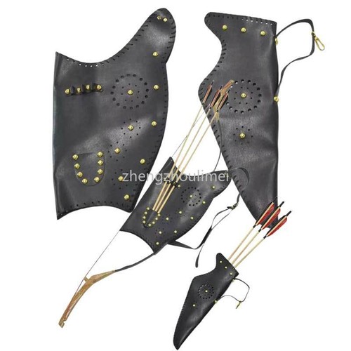 Leather Traditional Recurve Bow Bag Case Arrow Quiver Archery Longbow Hunting - Picture 4 of 21