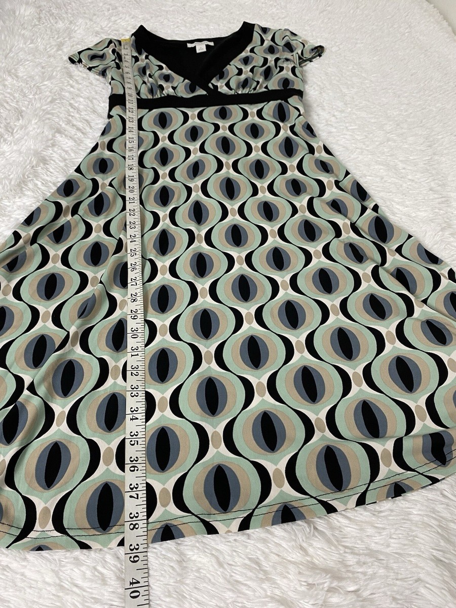 chinese dress ladies Dressbarn White Black Patterned A-Line Dress main image 1