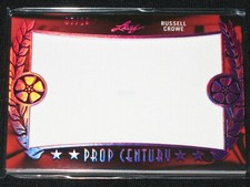 RUSSELL CROWE  2017 LEAF  prop century #7/10  JUMBO WORN WARDROBE card  ACTOR