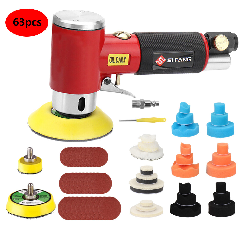63PC Inch Mini Orbital Sander DA Sander Air Dual Action Grinding  Machine