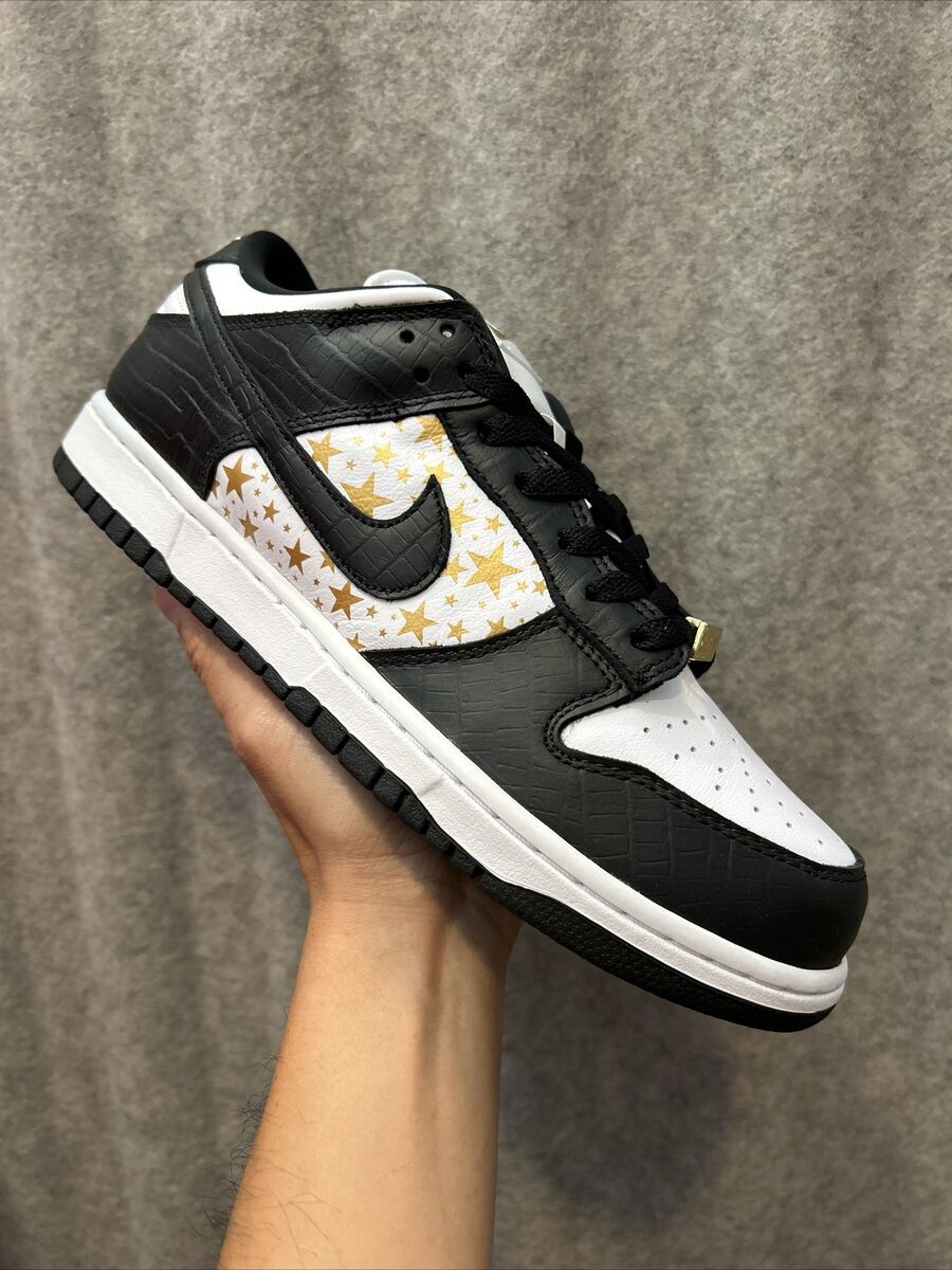 Supreme x Nike SB Dunk Low “Stars Black” - Men's Size 9.5 Supreme x Nike SB Dunk Low “Stars Black” - Men's Size 9.5