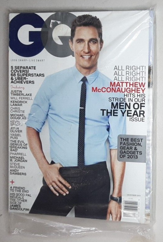 GQ Magazine Matthew McConaughey Cover Dec 2013 Timberlake Kendrick Lamar SEALED