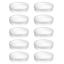 UEETEK 10PCS 70mm Plastic Petri Dishes Culture Dish with Lid