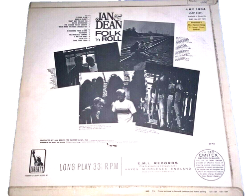 JAN & DEAN, FOLK N ROLL, 1965 LIBERTY LABEL, BEAT,SURF, POP, FOLK, EX/EX. - Picture 2 of 3