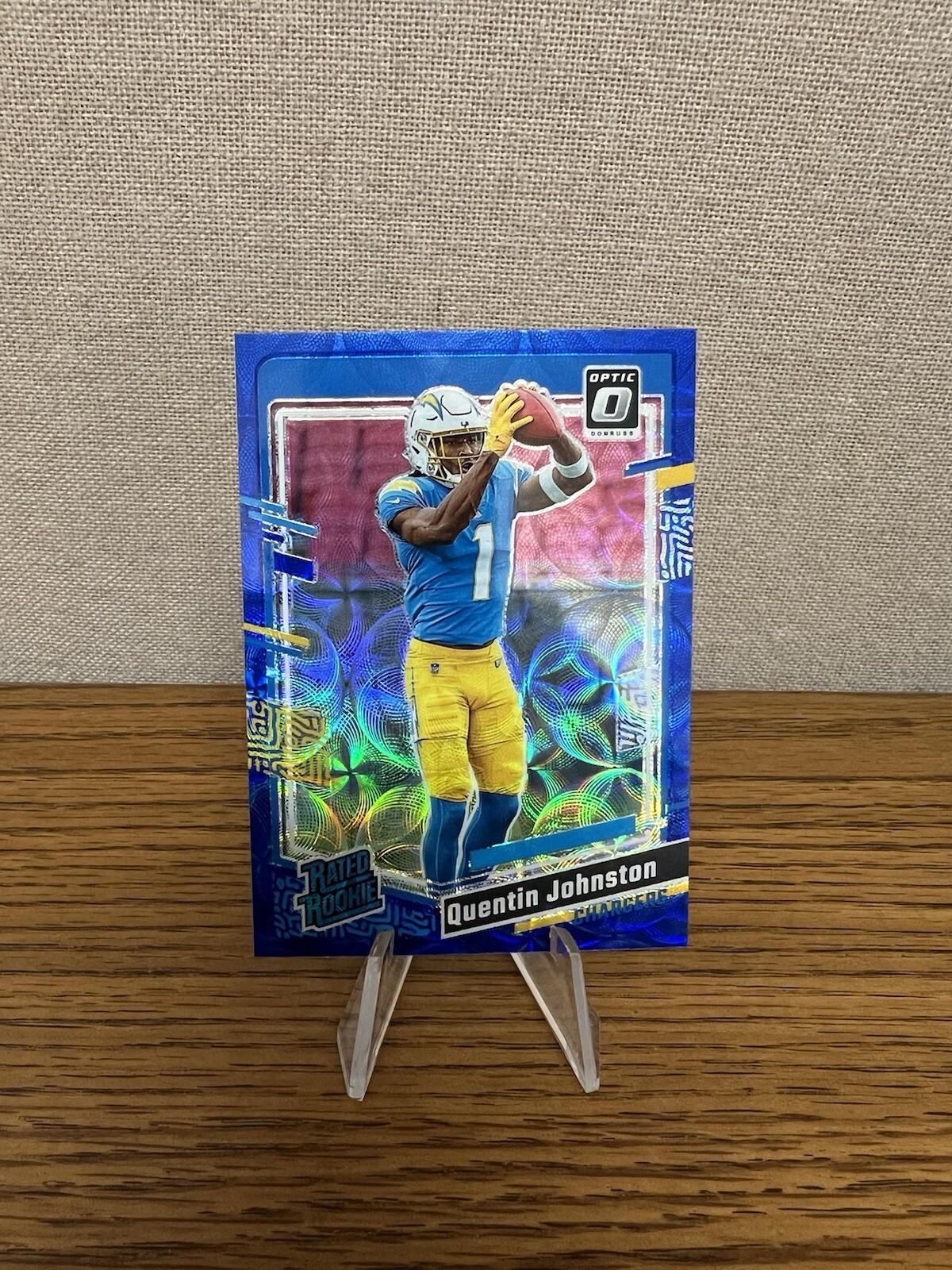2023 Panini Donruss Optic Rated Rookie Blue Scope Prizm #265 Quentin Johnston