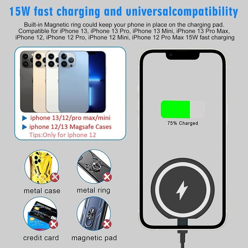 15W Magsafe schnelle kabellose Autoladegerät-Halterung für iPhone 12 13 14 Pro. - Bild 6 von 10