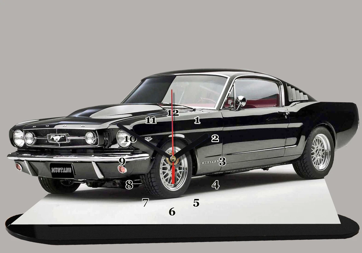 FORD MUSTANG FASTBACK 1965 noir 05 EN HORLOGE MINIATURE