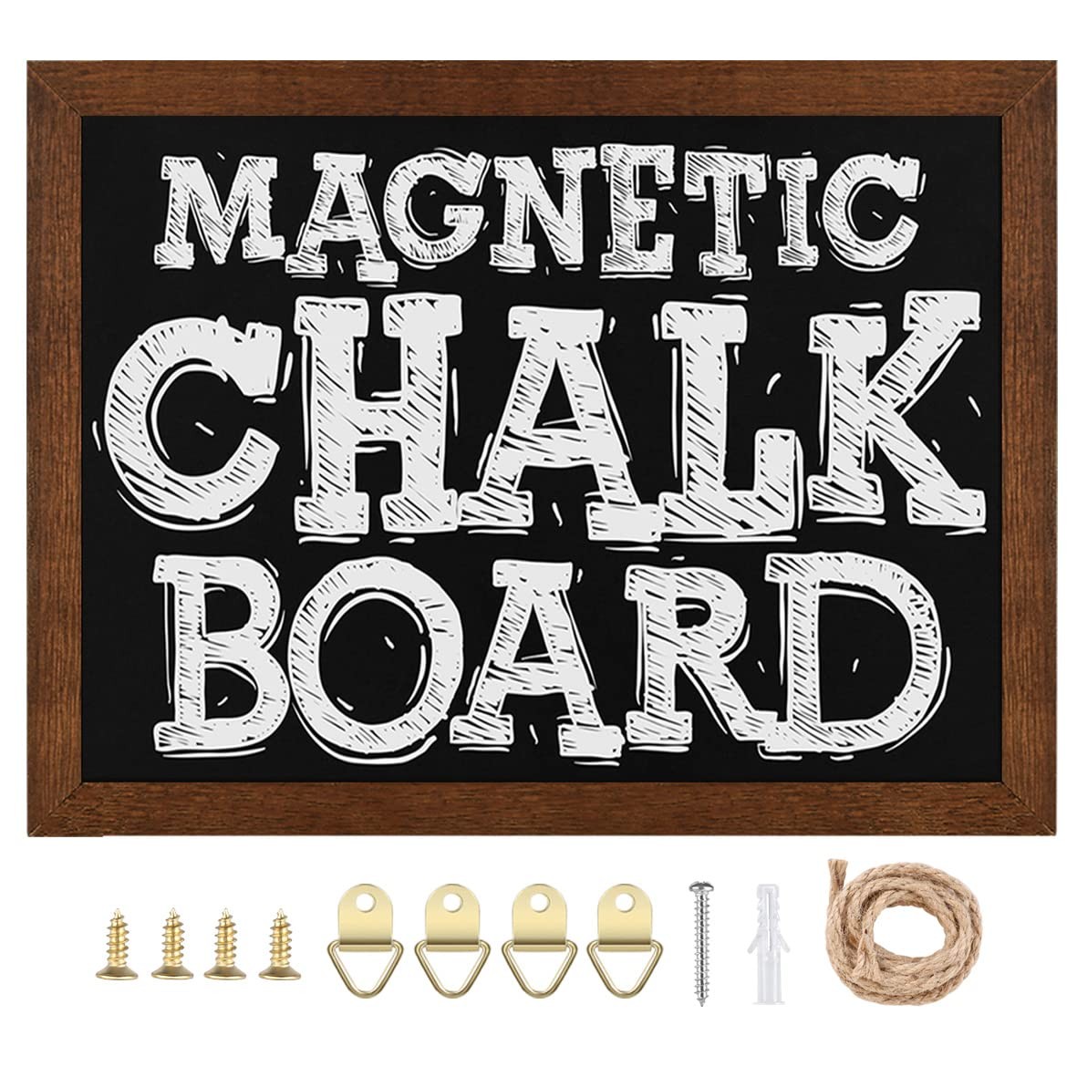 Tableau magnétique en bois naturel pour écriture à la craie blanche 40x60cm