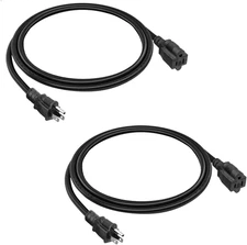 2-Pack 3Ft Extension Cord Outdoor 16 SJTW AWG Heavy Duty Power Cord 3 Prong, NEM