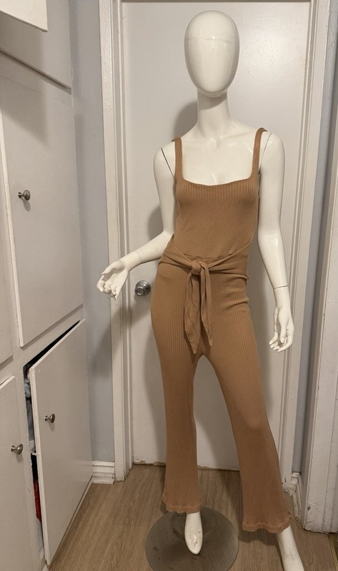 Reformation Kazu Ribbed Midi Jumpsuit Size Small