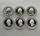 (Lot of 6) 1976 & 2021 Silver Washington Quarters 25C Proof/BU Bicentennial BM1
