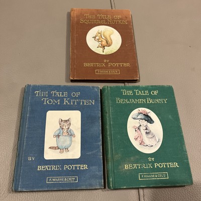 Vintage squirrel Nutkin, Benjamin bunny Tom kitten- Beatrix Potter books 
