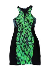ASTR The Label Scuba Style Fitted Zip Mini Dress Woven Printed Front Small NWOT