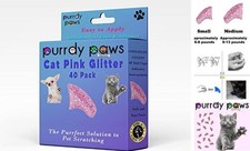 40 Pack Soft Nail Caps for Cat Claws Pink Glitter Small