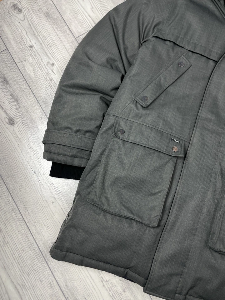 Parka de nieve de invierno Nobis ajustada Yves con capucha forrada de piel gris acero L Foto 3 de 4