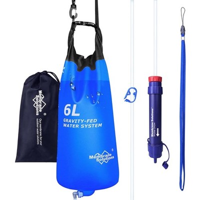 Membrane Solutions Gravity Water Filter Pro 6L, NSF/ANSI 42&372&401 Certified, 0