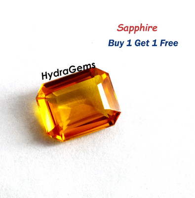 6 Ct Emerald Cut Srilankan Yellow Sapphire AA Genuine Quality Certified Gemstone