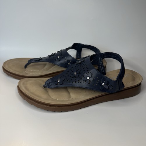 Annie Comfort Black Floral Accent Strap Sandals Size 11M - Picture 3 of 7