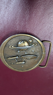 Vintage STAR TREK BRASS BELT BUCKLE • USS Enterprise NCC 1701