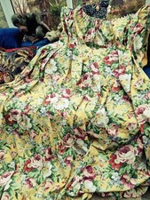 Stunning Vintage Lined Curtains&pelmet 102in W Each X 96in Drop