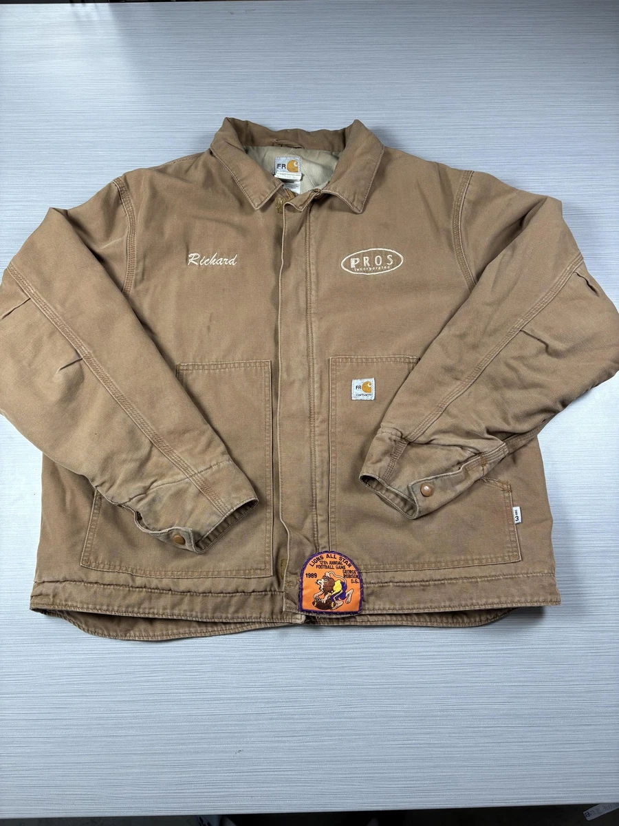 Vintage Carhartt Jacket Mens XL Brown FR Flame Resistant Workwear