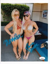 Mandy Rose & Dana Brooke Signed WWE NXT 8x10 METALLIC Photo JSA Witness