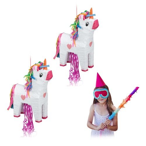 2 x Pinata Einhorn Piñata zum Befüllen Geburtstag Party Kinderpinata Mädchen - Bild 1 von 9