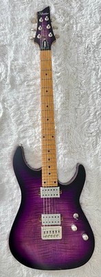 Schecter 3935 C-1 Standard Plus Double Cutaway Electric Guitar, Purple Burst