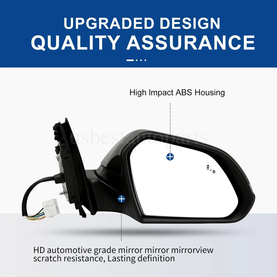 Par Para 2015 2016 2017 Hyundai Sonata Espelho Retrovisor Potência Aquecida Esquerda e Direita - Imagem 3 de 4