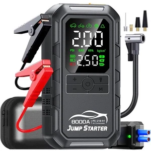 4-in-1 Car Jump Starter 5000A – Air Compressor, 150PSI Tire Inflator & Power Ban