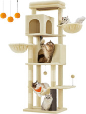 Albero per Gatti Grande, Torre Tiragraffi Alto 175 Cm, Multilivelli Con 2 Grotte