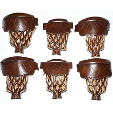 PU Leather Pool Table Pockets Set Drop Bag Nets Heavy Duty Billiard Table Web...