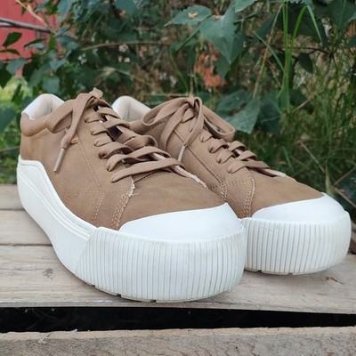 Dr. Scholls Time Off Platform Honey Brown Women 10 Sneakers NIB Comfort No Laces