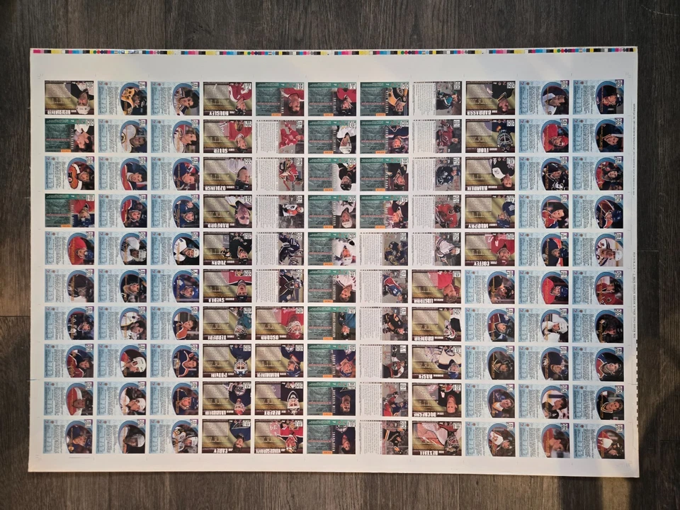 1996-97 Topps Finest Hockey Hoja Sin Cortar • Estrellas Salón de la Fama Gretzky Lemieux Jagr Brodeur Foto 2 de 4