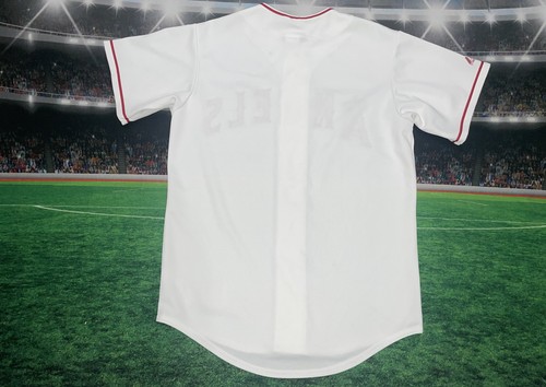 Maglia baseball vintage Los Angeles Angels Majestic bianca taglia media usata - Foto 8 di 11