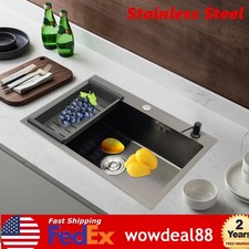 68 45 20cm Stainless Steel Undermount Kitchen Sink Washbasin W/ Soap Dispenser