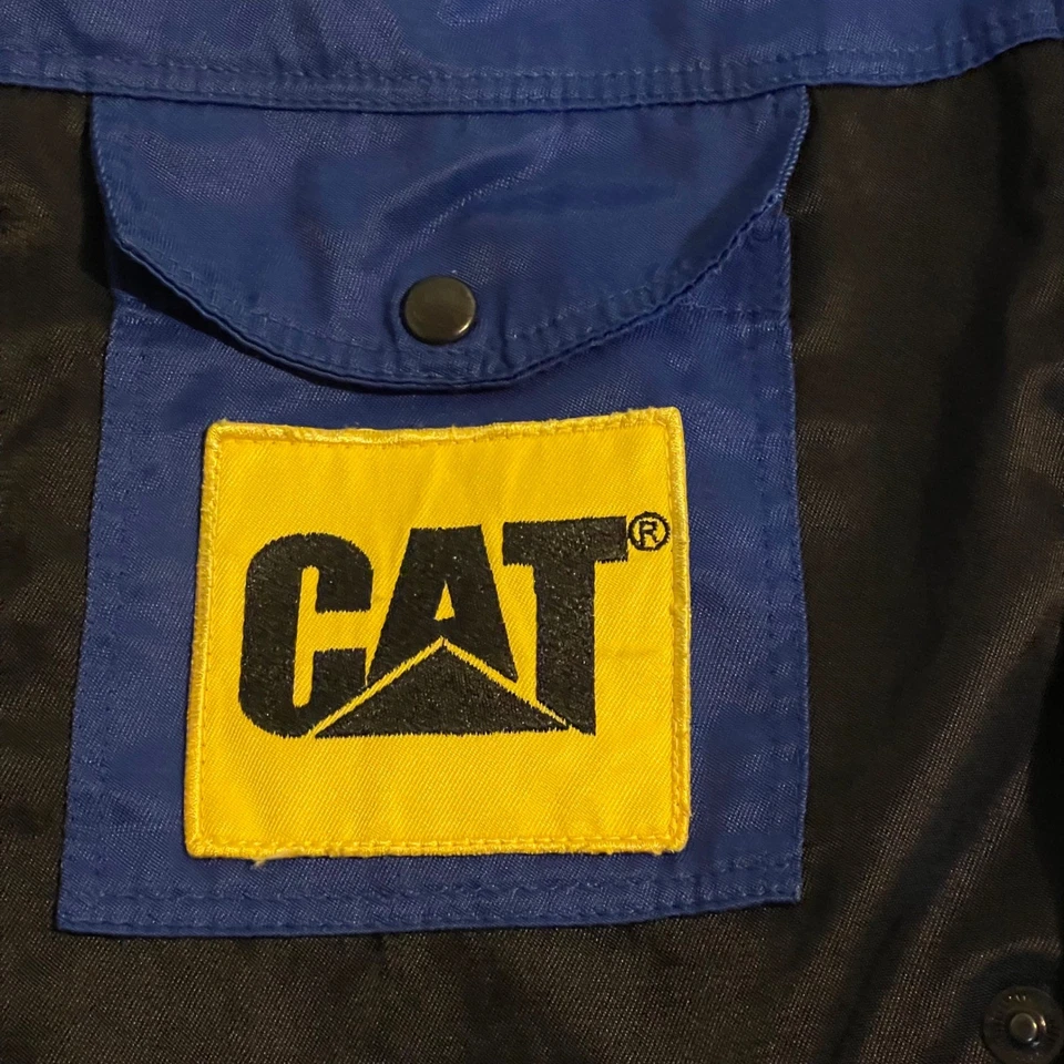 Caterpillar CAT Work Jacket Mens Blue Black Full Zip Workwear Size 54 Full Zip - Image 4 of 4