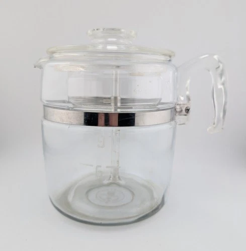Vintage PYREX FLAMEWARE 6 - 9 cup Coffee Pot Percolator 7759 B Incomplete