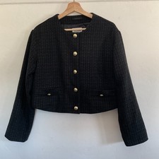 Abercrombie & Fitch Cropped Blazer Tweed Preppy Office Classic Elegant Med NWOT