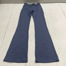 Musera Blue High Rise Wide Leg Flare Stretch Active Leggings Women's Size Medium