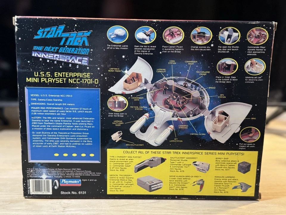 NEW Vintage Star Trek The Next Generation USS Enterprise Mini Playset NCC-1701-D - Image 2 of 4