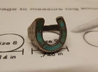 VINTAGE NATIVE AMERICAN SIZE 9 TURQUOISE SILVER HORSESHOE RING LUCKY JEWELRY